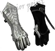 WARRIORPOINT Medieval Nazgul Fantasy Gauntlets SCA Armor Gauntlets Gloves Iron With Exp Shipping, Silver, Medium