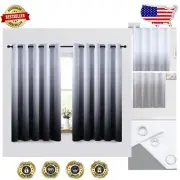 Soft 62W x 63L Ombre Thermal Insulated Curtains - Light Blocking Grommet Panels