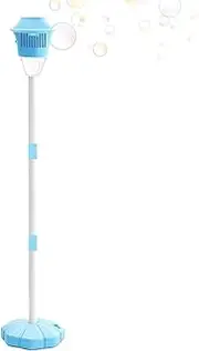 Qkbuza Standing Bubble Machine with Lights and Music for Outdoor, Bubble Maker Stand, Adjustable Bubble Torch Garden Lamp, Rechargeable Toy Landscape Decoration with Adjustable Height