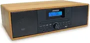 MOOOV 477380 Wireless Micro Hi-Fi System Wood Effect CD Player FM Radio with Remote Control