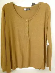 NEW VOLCOM HURRY UP HENLEY L/S PULLOVER TOP TEE SMALL MEDIUM Army code L85