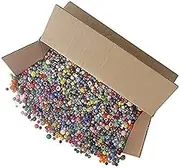 The Beadery Bonanza 5LB of Mixed Craft Beads, Sizes, Plastic, Round, Multicolor
