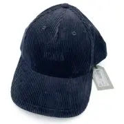 AllSaints Baseball Cap Corduroy Black Hat One Size Unisex Adjustable Logo