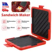 Microwave Sandwich Toaster Waffle Maker Grill Toastie Panini Press Griddle AU