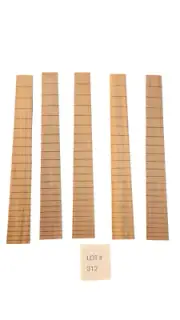Lot 312 5pc Indian Rosewood Fingerboard 24.75" Scale, 12" Radius and 22 Frets