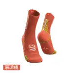 瑞士 COMPRESSPORT V3 自行車短襪(珊瑚橘)