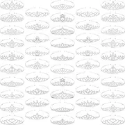 Yunlly 48 Pieces Crystal Tiara Crowns Set Princess Party Tiaras Bulk Silver Rhinestone Crown Accessories for Child Girls Birthday Prom