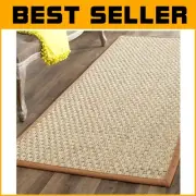 Natural Fiber Seagrass Runner Rug - 2'6" x 18' in Stylish Basketweave Design