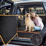 INSMEER Dog Car Seat Cover with Door Protectors, Dog Seat Cover Hard Bottom for Traveling and Camping with Pets, Dog Car Hammock Waterproof and Scratch-Resistant, Suitable for Cars