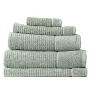 5pc Renee Taylor Cambridge 650GSM Textured Bath/Hand/Face Towel Mat Eucalyptus