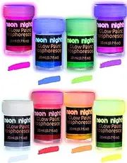 Glow in the Dark | Luminescent | Phosphorescent | Self-Luminous Paint - Set of 8 by neon nights