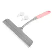 Shower Squeegee Glass Wiper with 2 Hooks Pink