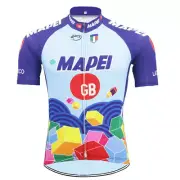 Retro Mens Mapei GB Cycling Jersey Bicycle Jersey Cycling Shirt Bike Jersey Tops