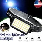 1/2P LED Headlamp USB Rechargeable Headlight Torch Work Light Bar Head Band Lamp
