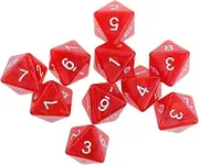 10pieces 8 Sided Dice D8 Polyhedral Dice for Party Table Board Games Dice Set (Color : Red)