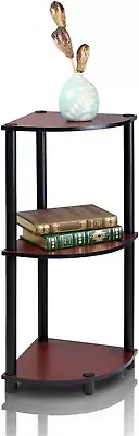 Furinno Turn-N-Tube 3-Tier Corner Display Rack Multipurpose Shelving Unit, Dark