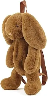 [Kmiunty] Cute Fuzz Plush Animal Rabbit Backpack Bags with Adjustable Straps for Girls