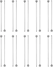 20 PCS NUZAMAS Cocktail Sticks Set Stainless Steel Fruit Sticks Reusable Fruit Sticks Toothpicks Martini Picks for Party Appetisers Barbeque Snacks