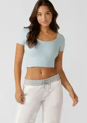 [Lorna Jane] Unwind Active T-Shirt in Blue, Size - Large L Crystal Blue