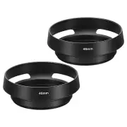 46mm Lens Hood, 2Pcs Standard Vented Matte Surface Inside Lens Hood, Black