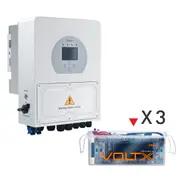 Deye 5KW Hybrid Solar Inverter MPPT Charger Regulator 3PCS VoltX 48V 100Ah Lithium Battery LiFePO4