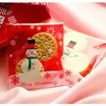 聖誕包裝-100入聖誕節紅色雪人10*11 餅乾袋 小蛋糕袋 點心袋 包裝袋