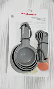 KitchenAid Measuring Cups Spoons Teaspoon Set Gray 9 Piece Combo set