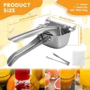 Manual Juicer Stainless Steel Manual Squeezer Efficient Fruits Extractor jeULY