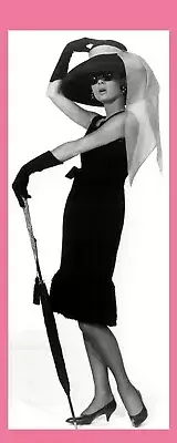 Audrey Hepburn - Big Hat - Laminated Photo Bookmark - 2.5 x 6 in