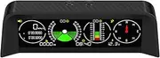 Daseeme Car HUD Headup Display LED Digital GPS Speedometer Multifunctional Inclinometer Angle Slope Meter with Speed/Time/Altitude/Roll Angle/Pitch Angle/Compass/Voltage Display Support Overspeed Alar