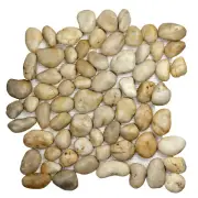 Pebble Stone Tile Round Rustic Bathroom Shower Wall Floor Backsplash White