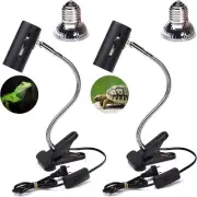 2 Pcs CALPALMY 25W Reptile UVA/UVB Lamp - with Lengthened Adjustable Feature | A