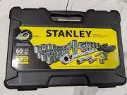 NEW Stanley 60 Piece Mechanics Tool Set Socket Ratchet Kit 3/8" & 1/4" Drive