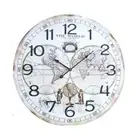 Clock French Country Vintage Inspired Wall 60cm WORLD MAP MDF