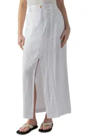 Sanctuary Boardwalk Linen Maxi Skirt in White at Nordstrom, Size 26