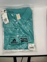 Adidas CLIMACOOL Blue Short Sleeve STRETCH Polo Shirt Size Large