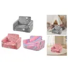 Kids Couch Cartoon Convertible Sofa to Lounger for Playroom Kindergarten