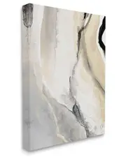 Stupell Industries Abstract Paint Strokes Fluid Beige Movement Stretched Canvas Wall Art by Lanie Loreth