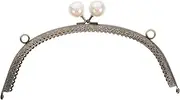 QUMIIRITY DIY Craft Handmade Purse Frame 20.5cm Grain Pearl Decor Metal Lock Easy Installation