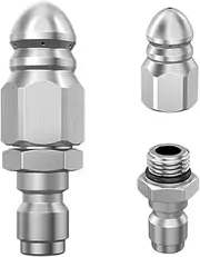 Garden Parts 1/4" Sewer Cleaning Tool High Pressure Washer Sewer Jet Nozzle Tool 5000PSI Stainless Steel Drain Cleaning Hose Pipe Jetter Head