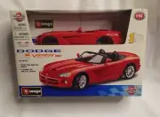 Bburago Red Dodge Viper SRT10 1:24 Scale Metal Kit #18-25051 NEW IN PACKAGE