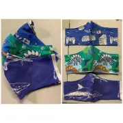 Cotton Face Mask 3 Layers Filter Pocket Dinosaurs Fossil Kids Adult Washable NEW
