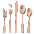 Matte Rose Gold Silverware Set, 20-Piece Stainless Steel Flatware set, Tablew...