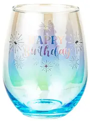 Holographic Stemless Glass - Happy Birthday