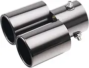 Dual Exhaust Tip 2.5 Inch ID Inlet Rolled Edge Stainless Steel Modified Car Rear Tail Throat Universal Car Accessories(H0EJ2019a)