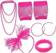[VALICLUD] 4sets Retro-themed Jewelry Headband Earrings Necklace Bracelet and Gloves for Party Favors Lightweight Photo Props for Boys and Girls and Adults