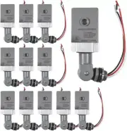 12pcs Photocell Thermal Type Light Sensors Stem&Swivel Mount Dusk Dawn Hardwired
