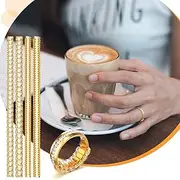 Mertia Jewels® Extra Premium Extra Soft Ring Adjuster For Loose Rings Invisible | Ring Tightener For Loose Rings(4 Sizes & 4 Pcs, Gold) (Coil (Gold))