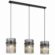 Quilo Kitchen Bench Pendant Lights Modern Glass Smokey Black Ceiling Telbix Lighting