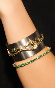 [Ileana Makri] 18K Yellow Gold Infinity Snakes Cuff